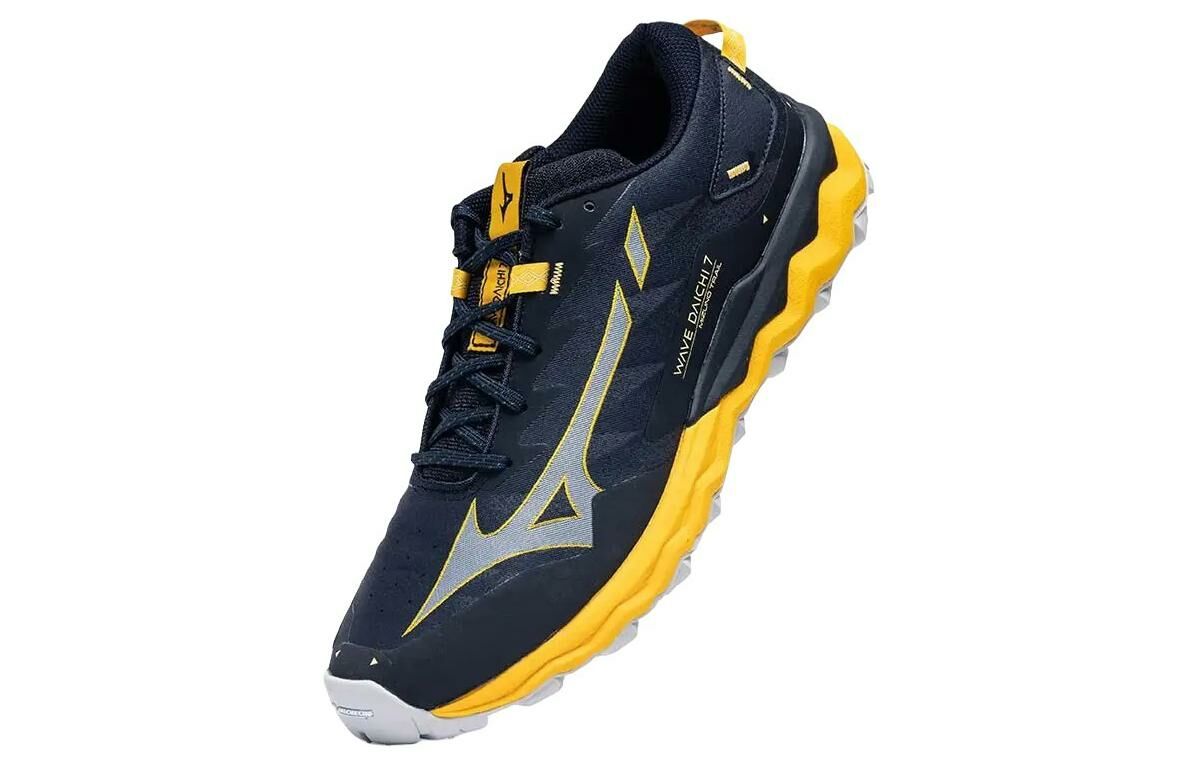 【代購】Mizuno Wave Daichi 7 Cushioning Wear-Resistant Low-Top Casual Running Shoes Men's Black Neon Yellow