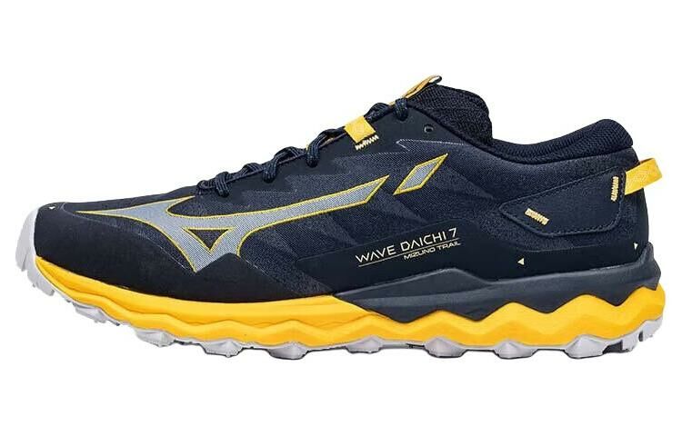 【代購】Mizuno Wave Daichi 7 Cushioning Wear-Resistant Low-Top Casual Running Shoes Men's Black Neon Yellow