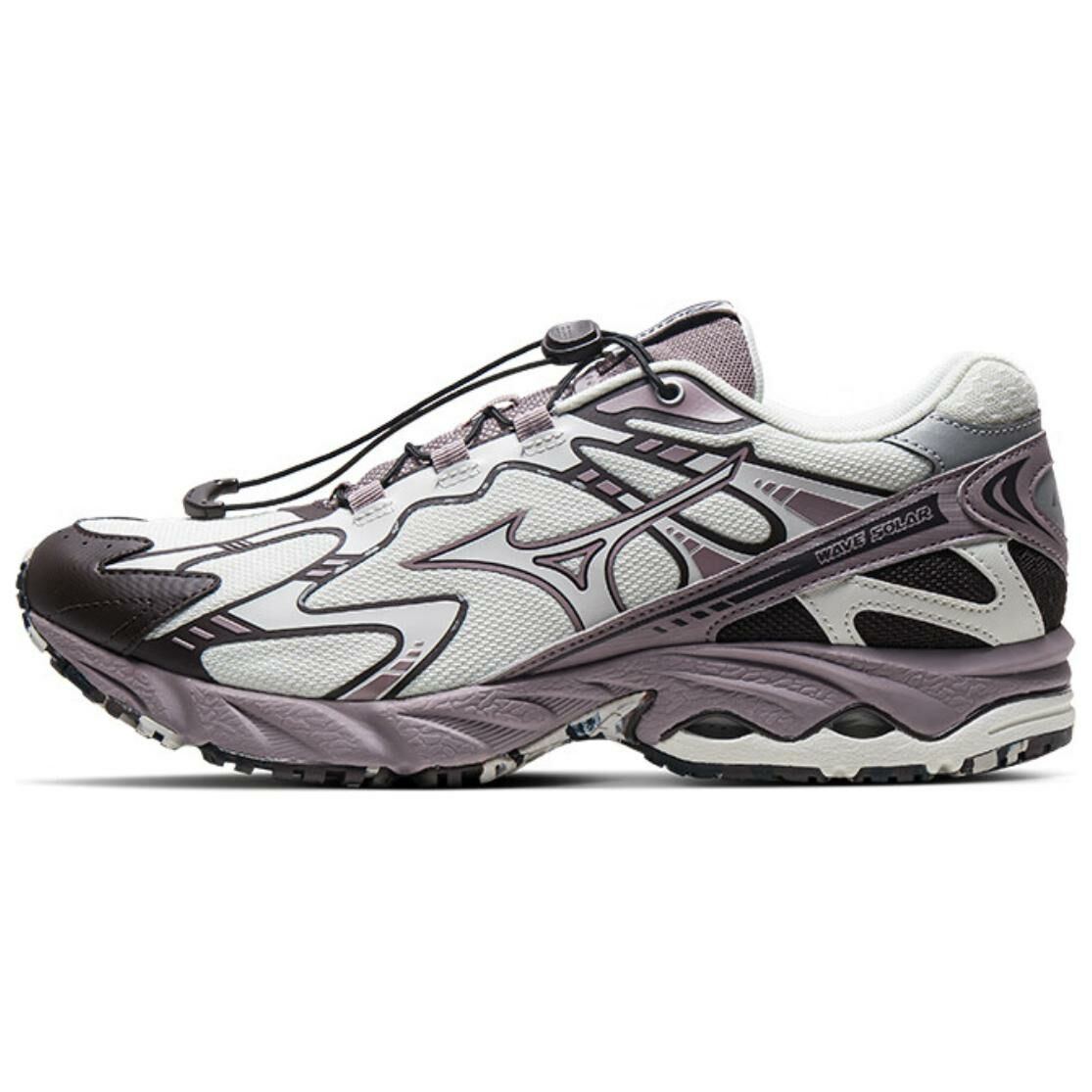 【代購】Mizuno Wave Solar V2 Wear-Resistant Low-Top Casual Running Shoes Unisex White Purple