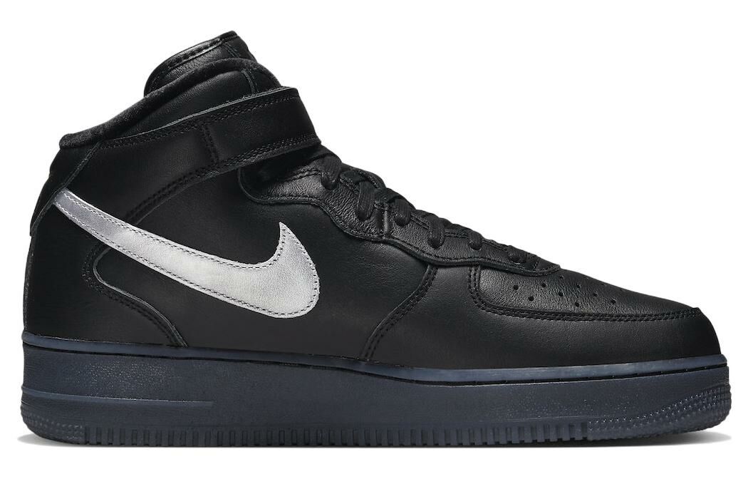 【代購】Nike Air Force 1 Mid Prm Black Metallic Silver