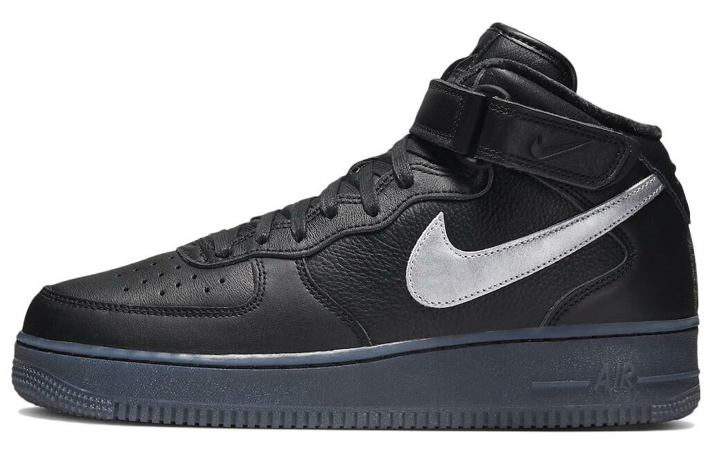 【代購】Nike Air Force 1 Mid Prm Black Metallic Silver