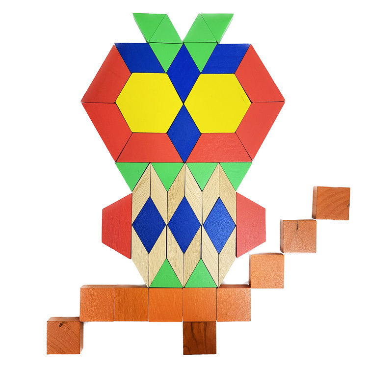 原木磁性萬花積木（六型六色）-魔術師系列-250片積木(無磁性)