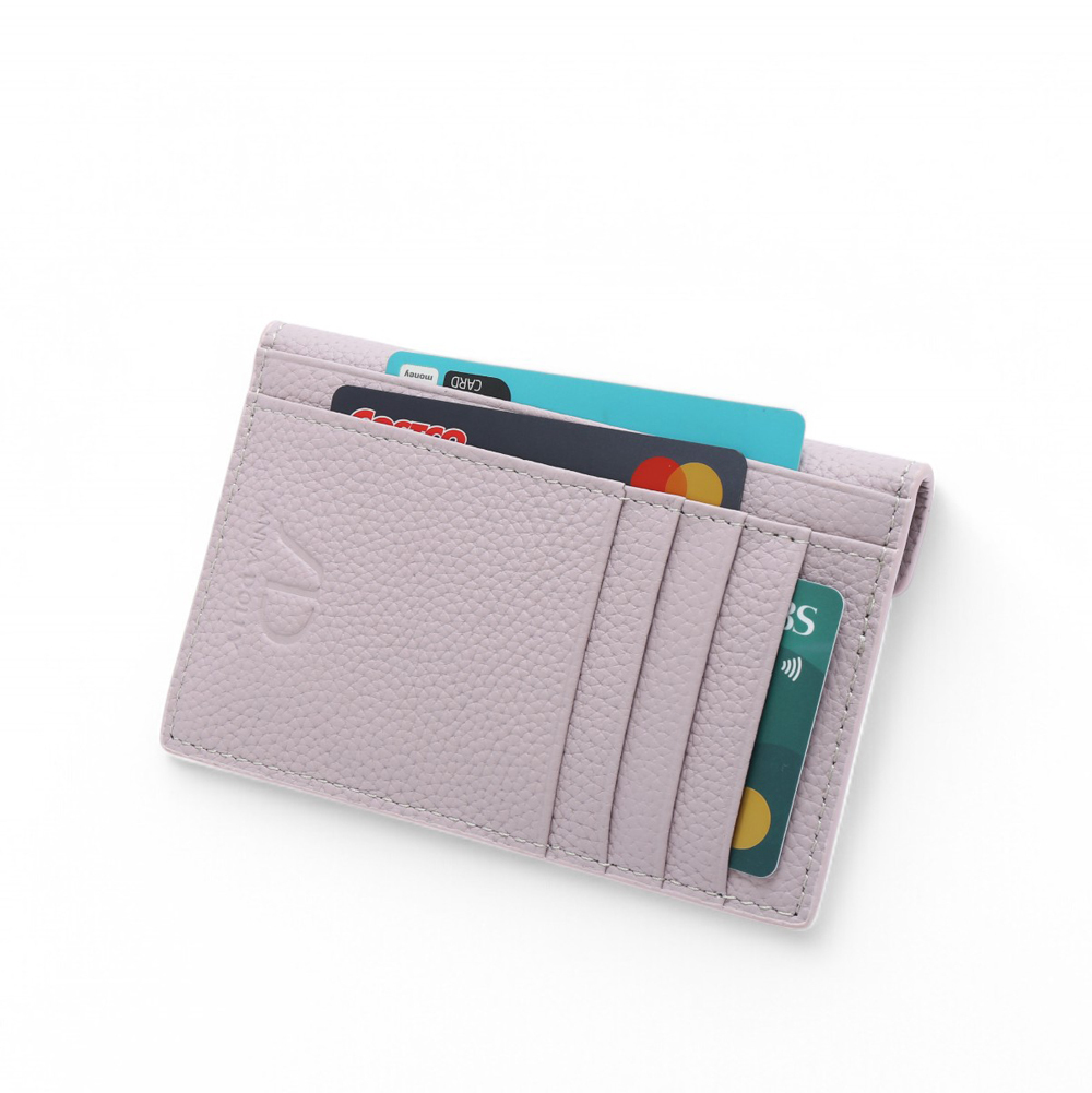 ANNA DOLLY 優雅信封式真皮多卡短夾 淺紫