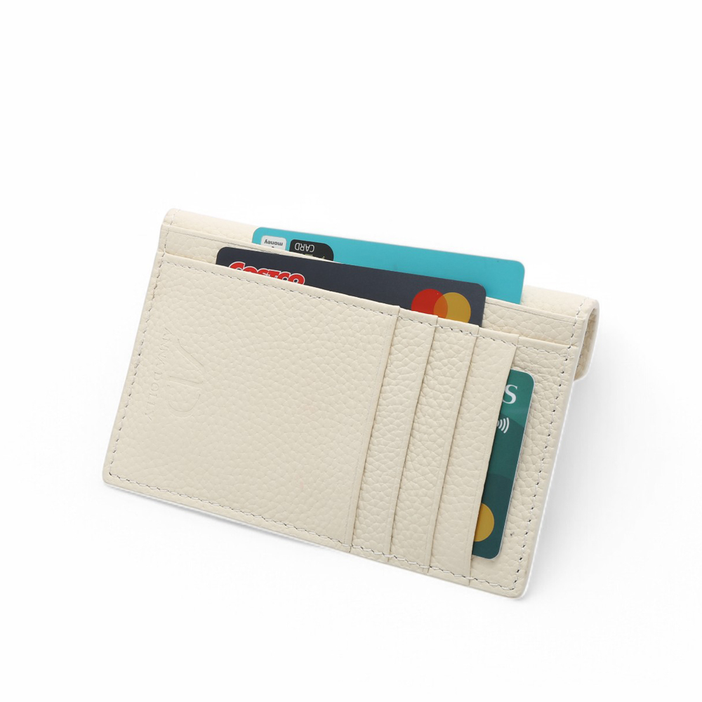 ANNA DOLLY 優雅信封式真皮多卡短夾 白色