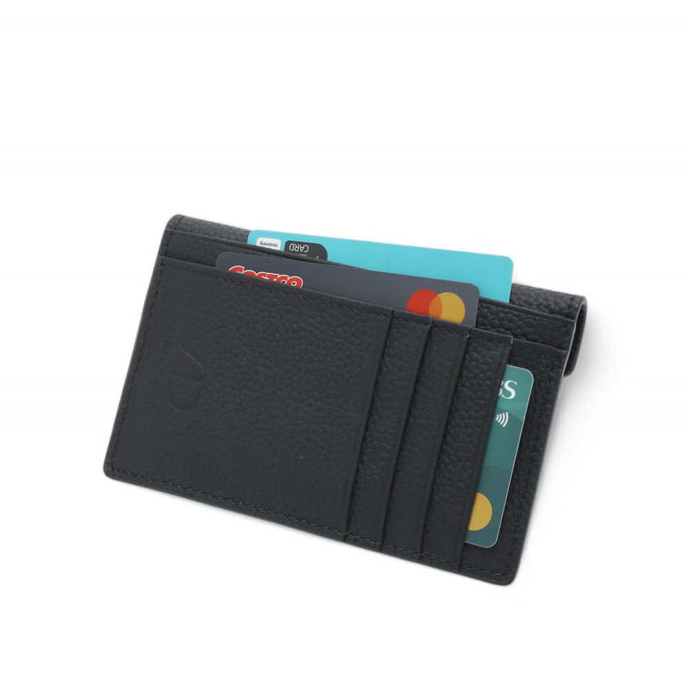 ANNA DOLLY 優雅信封式真皮多卡短夾 黑色