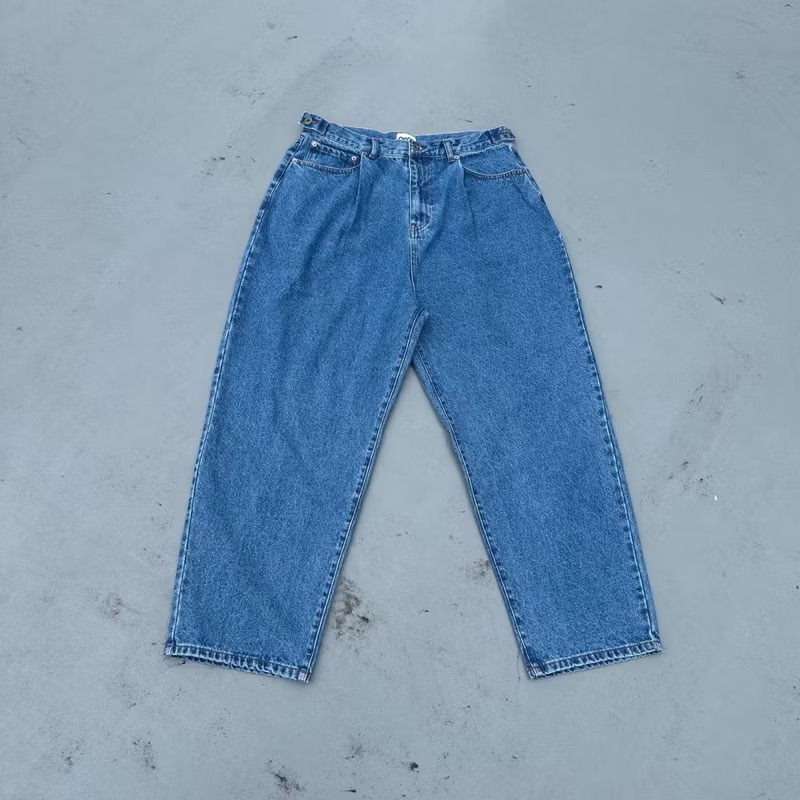 パンツ 9090 King Logo Widejeans Denim King Logo Wide Tuck Denim Pants – YZ