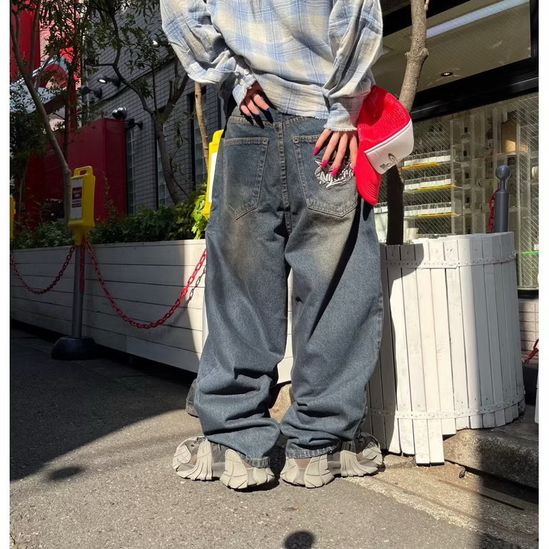 パンツ 9090 King Logo Slub Denim Pants King Logo Slub Denim Buggy Pants – YZ