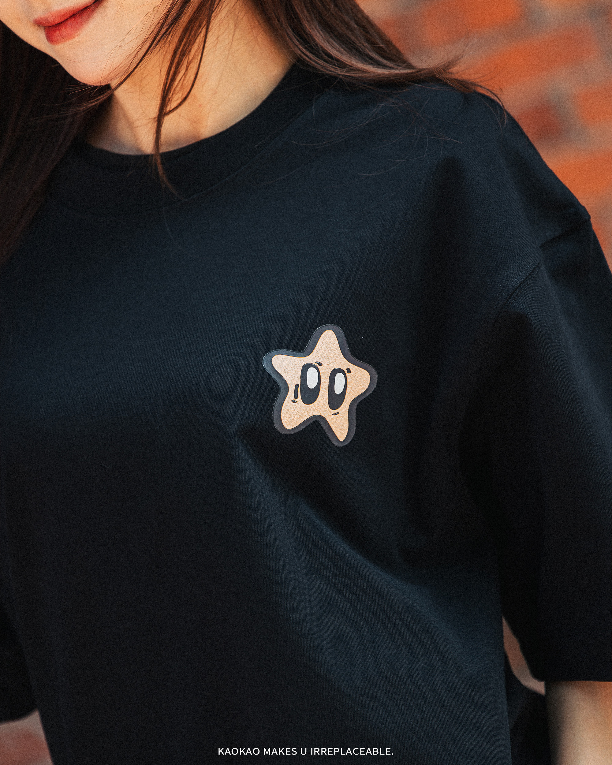 Stay Up Late 厚磅短T 星星 Logo 棉 短袖 黑