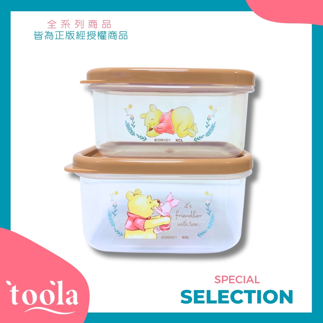 【正版授權】DISNEY 小熊維尼 密封盒_分裝盒_副食品分裝盒_共2入_220ml&130ml