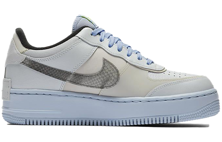 【代購】Nike Air Force 1 Low Shadow Pure Platinum Snakeskin Blue Women's