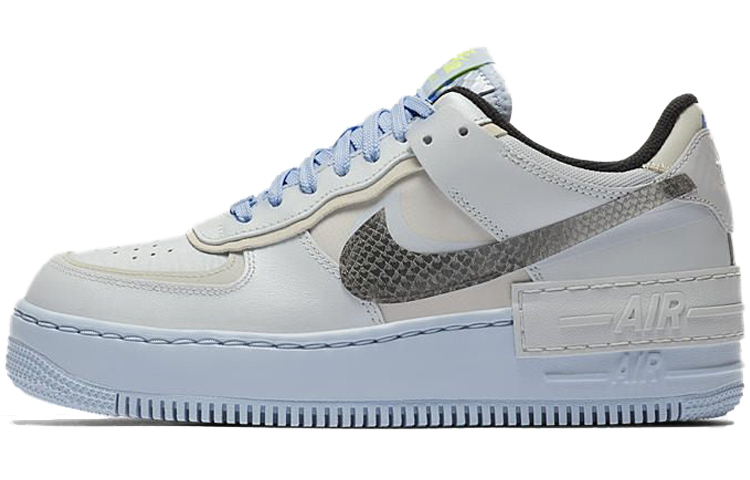 【代購】Nike Air Force 1 Low Shadow Pure Platinum Snakeskin Blue Women's