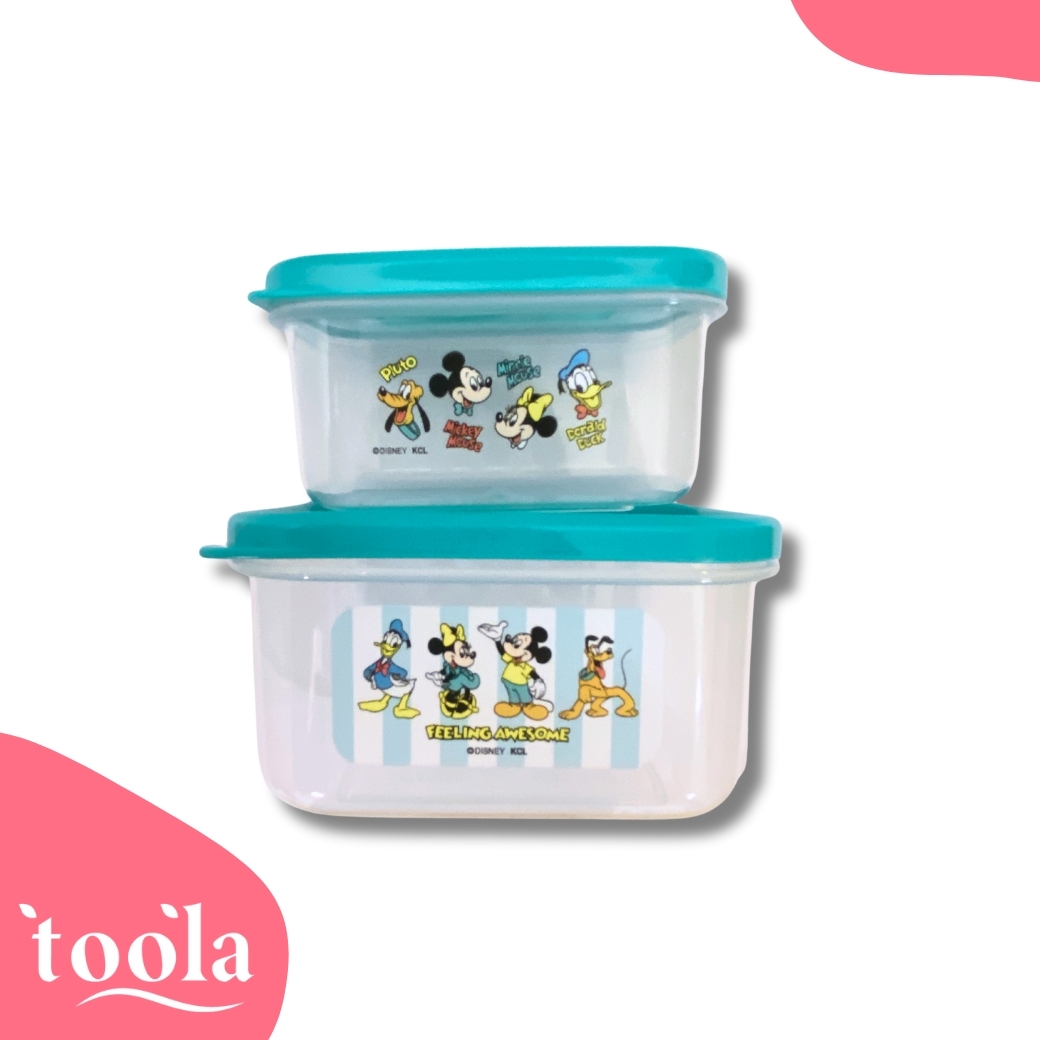 【正版授權】DISNEY 米奇與他的好朋友 密封盒_分裝盒_副食品分裝盒_共2入_220ml&130ml