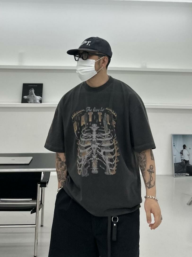 洗水英文字圖案短袖Tee 40324-017T