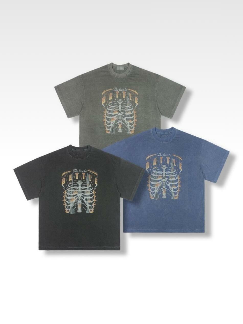 洗水英文字圖案短袖Tee 40324-017T