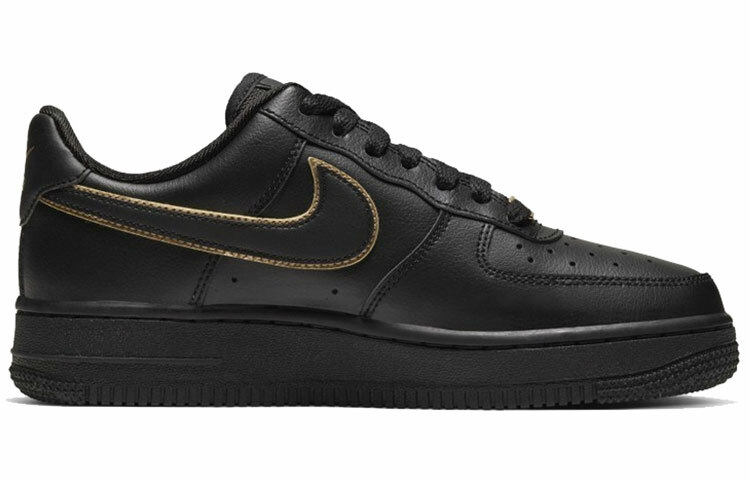 【代購】Nike Air Force 1 Low Black Gold Swoosh Women's