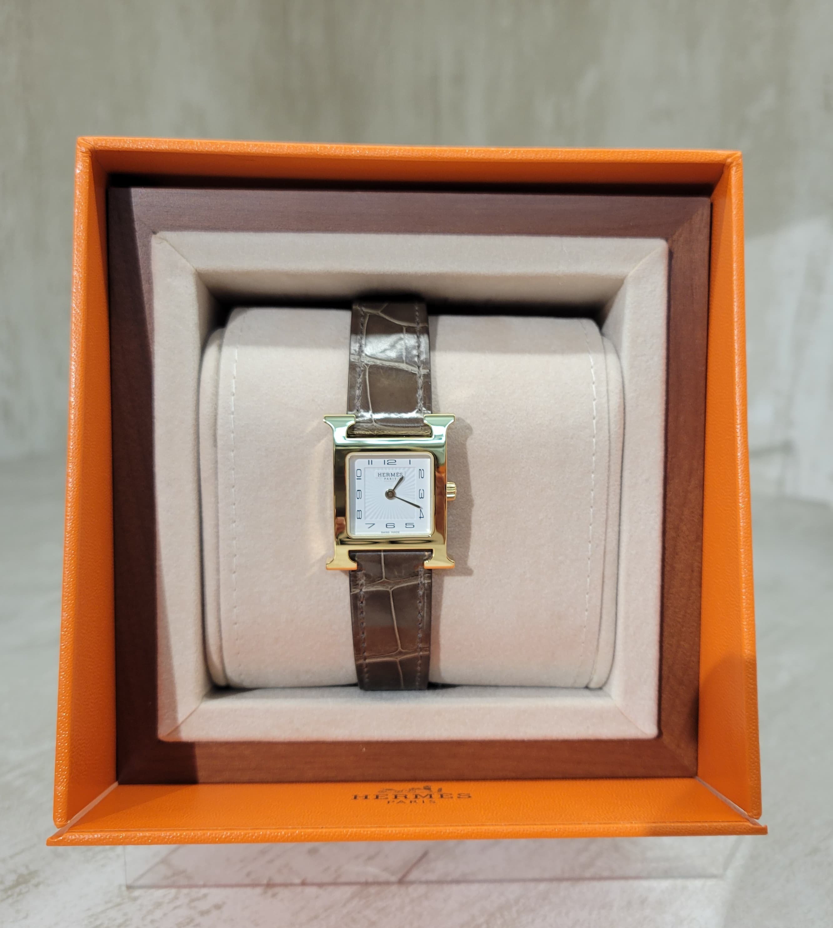 Hermes Heure H WATCH Gris elephant F  small model