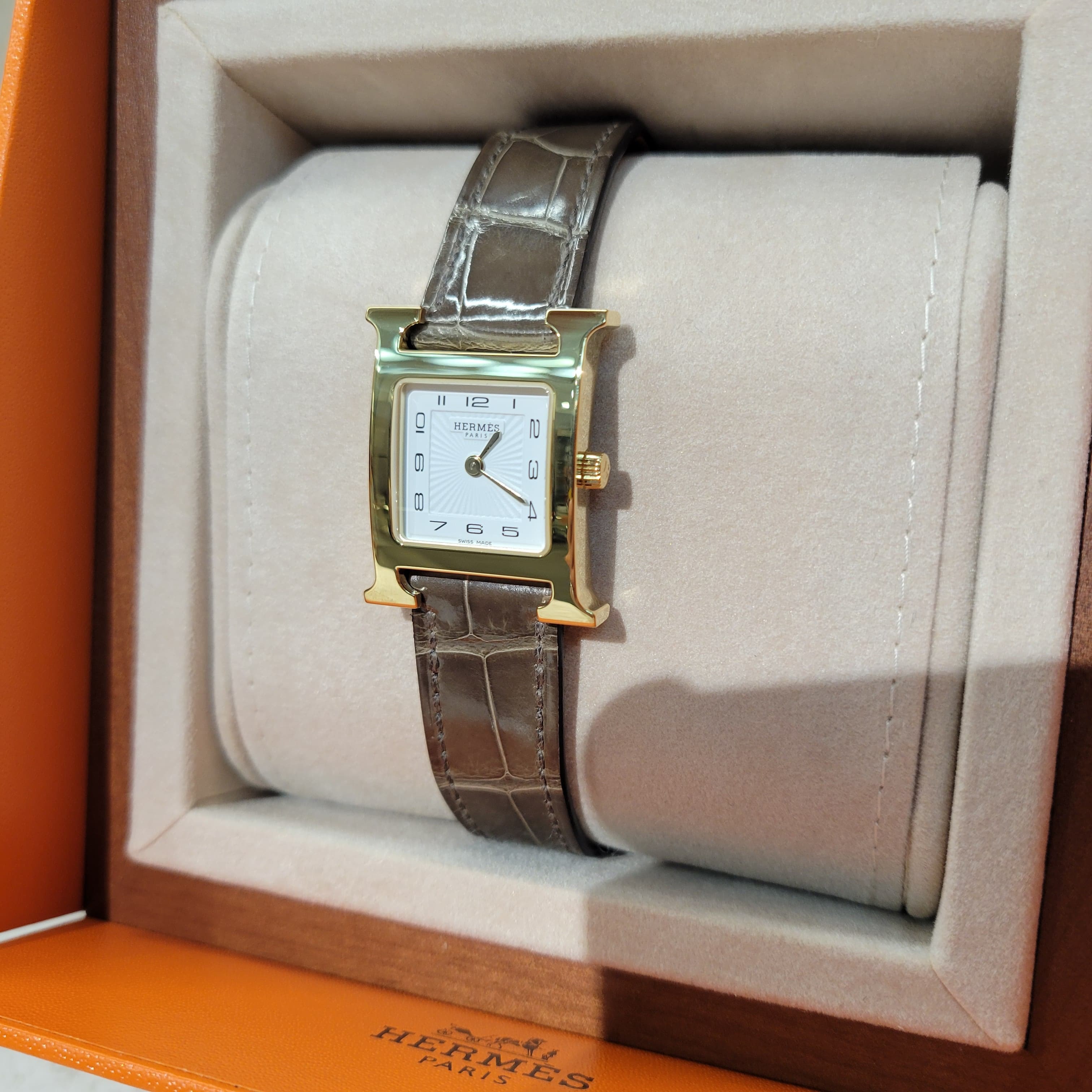 Hermes Heure H WATCH Gris elephant F  small model