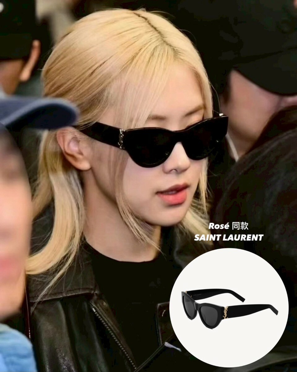 Rosé 同款 7折 SAINT LAURENT 聖羅蘭 YSL LOGO墨鏡 太陽眼鏡 金色logo