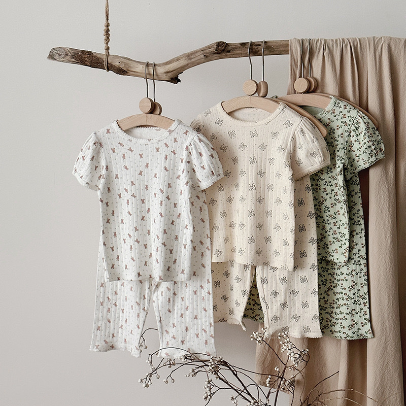 透氣薄款泡泡袖7分褲居家套裝