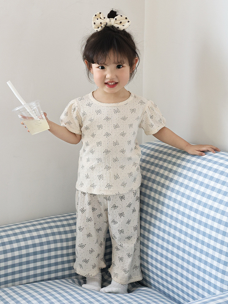 透氣薄款泡泡袖7分褲居家套裝