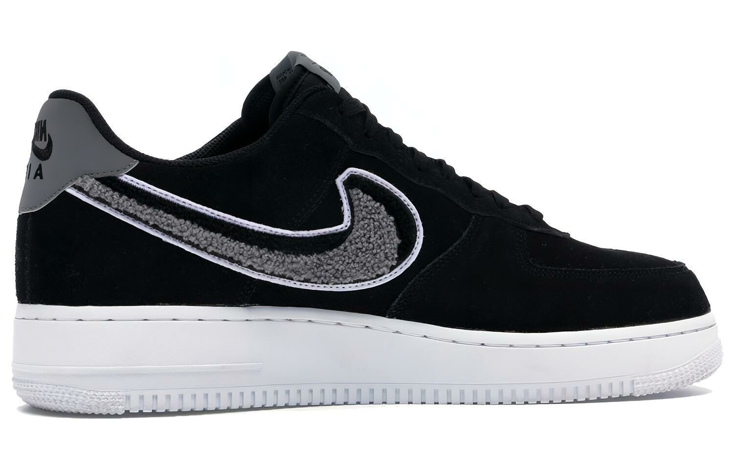 【代購】Nike Air Force 1 Low 3D Chenille Swoosh Black Cool Grey