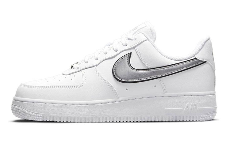 【代購】Nike Air Force 1 Low '07 Essential White Metallic Silver Black Women's