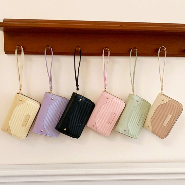 Korean-Japanese Macaron Mid-Length Wristlet Wallet