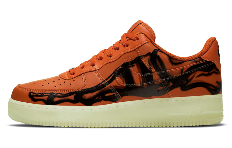 【代購】Nike Air Force 1 Low Orange Skeleton Halloween 2020