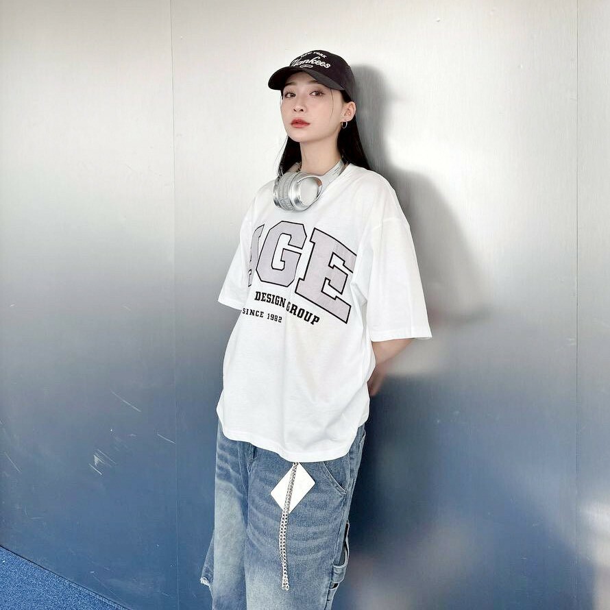 自訂款 AGE刺繡貼布BOXY寬短版型短T im80923