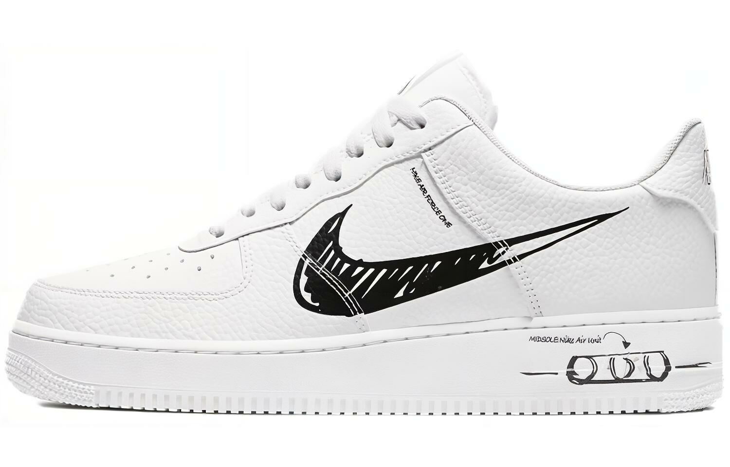 【代購】Nike Air Force 1 Low Sketch White Black