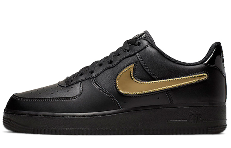 【代購】Nike Air Force 1 Black Metallic Gold Removable Swoosh Pack