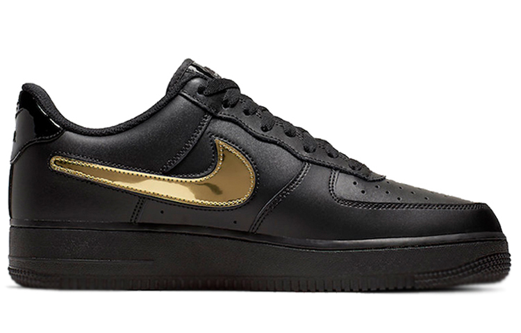 【代購】Nike Air Force 1 Black Metallic Gold Removable Swoosh Pack