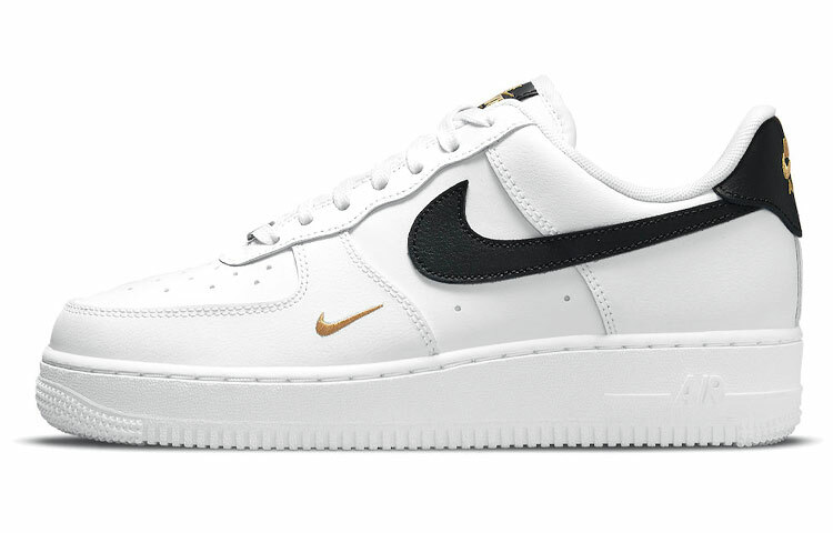 【代購】Nike Air Force 1 Low '07 Essential White Black Gold Mini Swoosh Women's