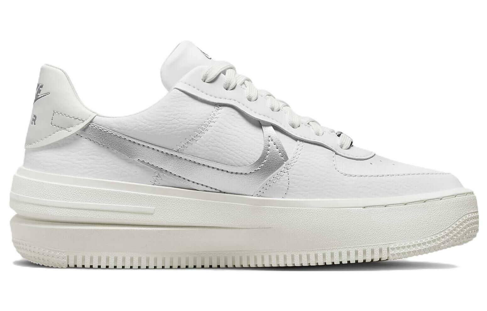 【代購】Nike Air Force 1 PLT.AF.ORM Summit White Metalic Silver Women's