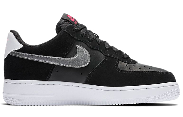 【代購】Nike Air Force 1 Low Black Pink Blast Metallic Silver Women's