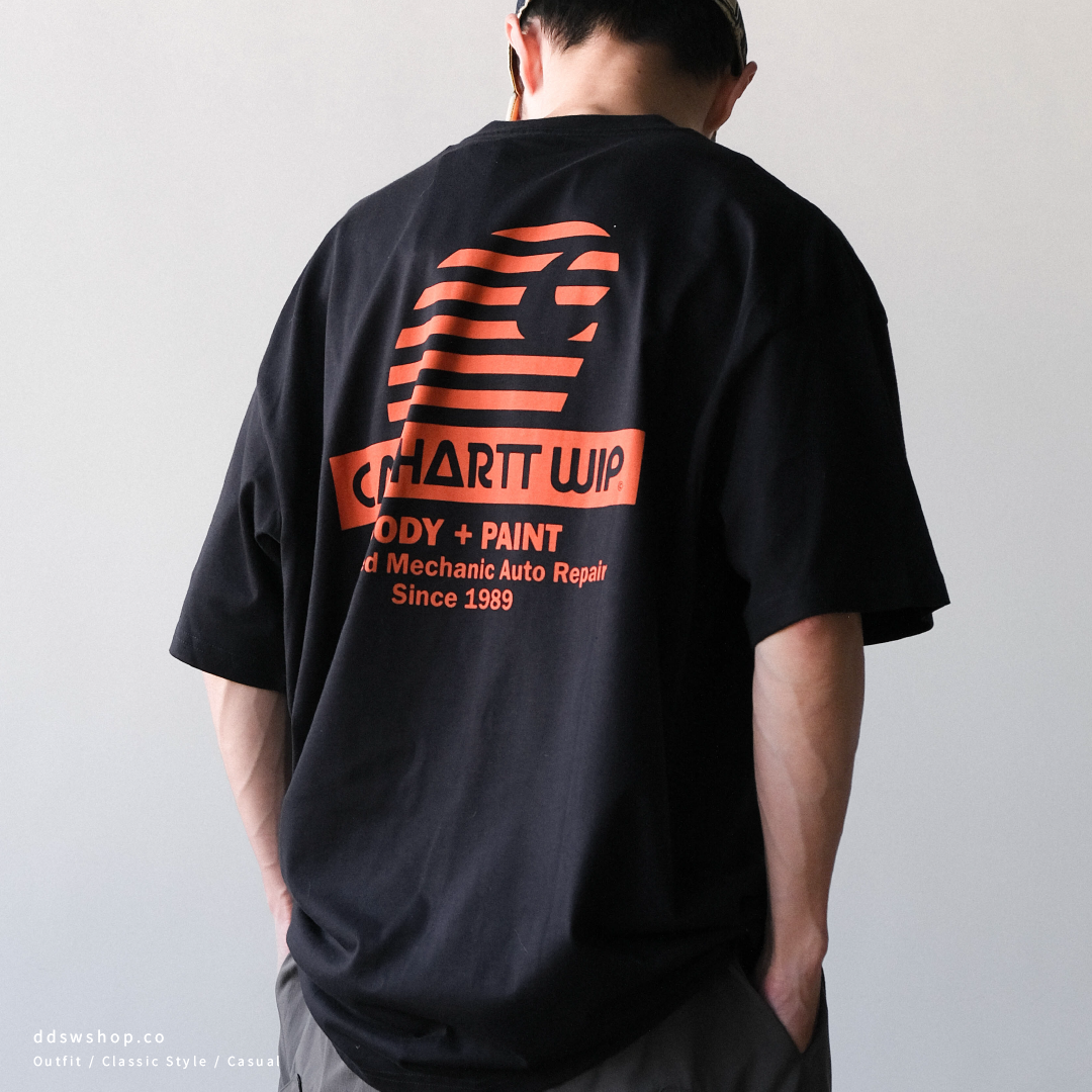 "現貨" Carhartt WIP 短袖 條紋帆船 背圖大Logo 白藍 黑橘