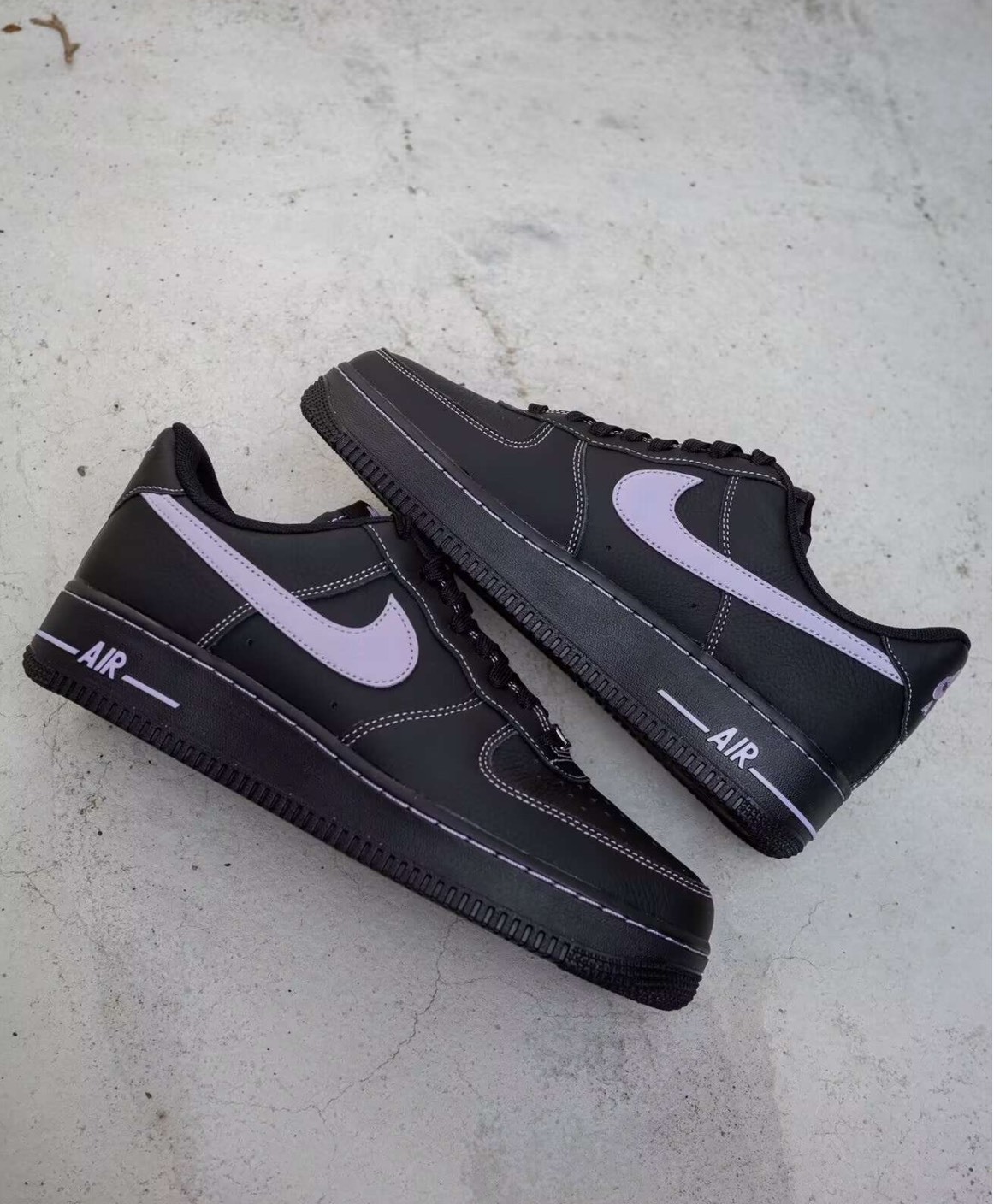 Nike Air Force 1 Low 黑紫 男女同款 低幫板鞋