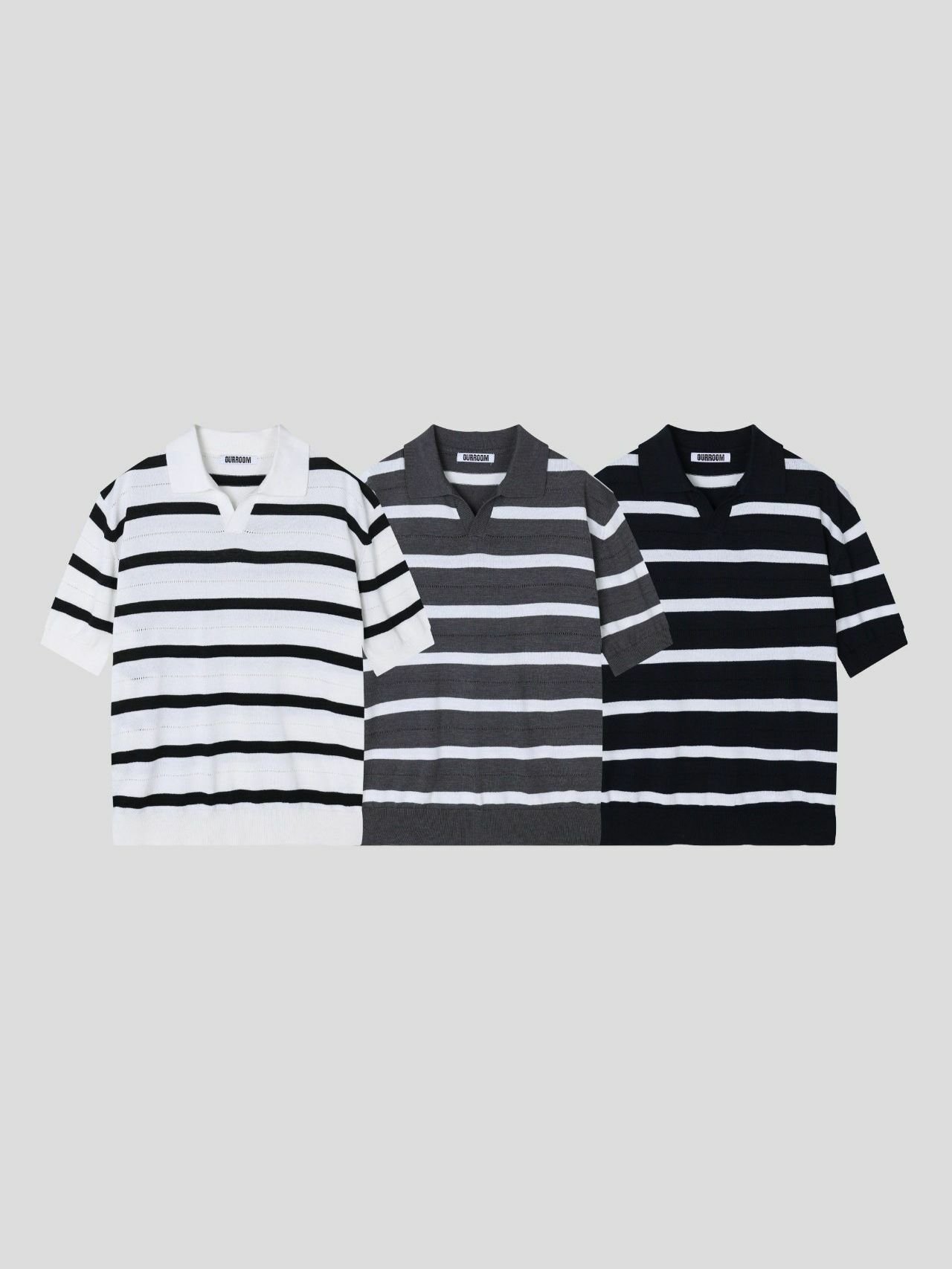 橫間短袖Polo Tee OUR ROOM-075T