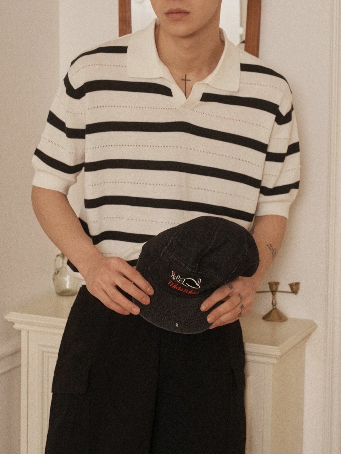 橫間短袖Polo Tee OUR ROOM-075T