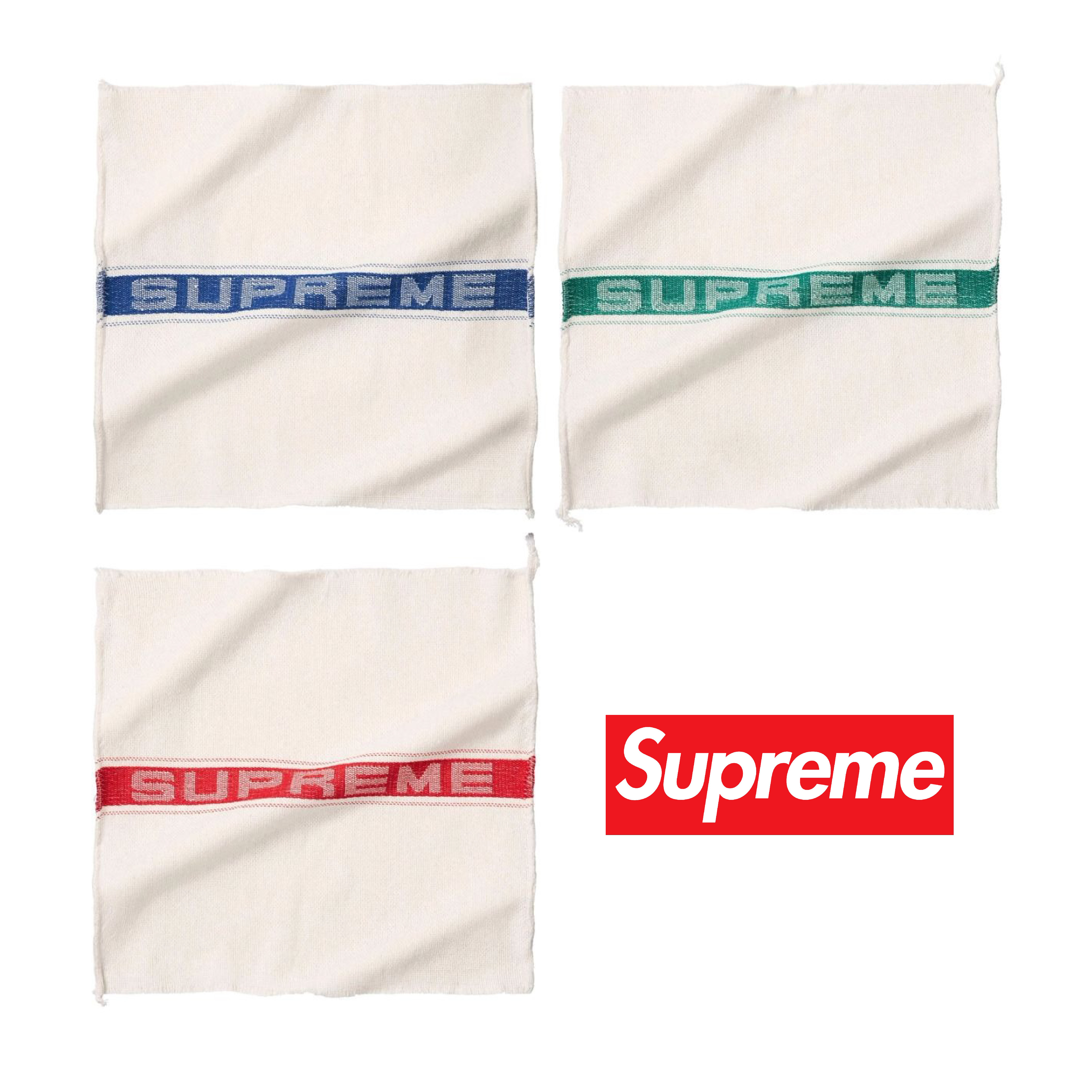 2025SS SUPREME SHOP TOWEL SET OF 3 一包三條 手帕 毛巾 BOX LOGO 現貨