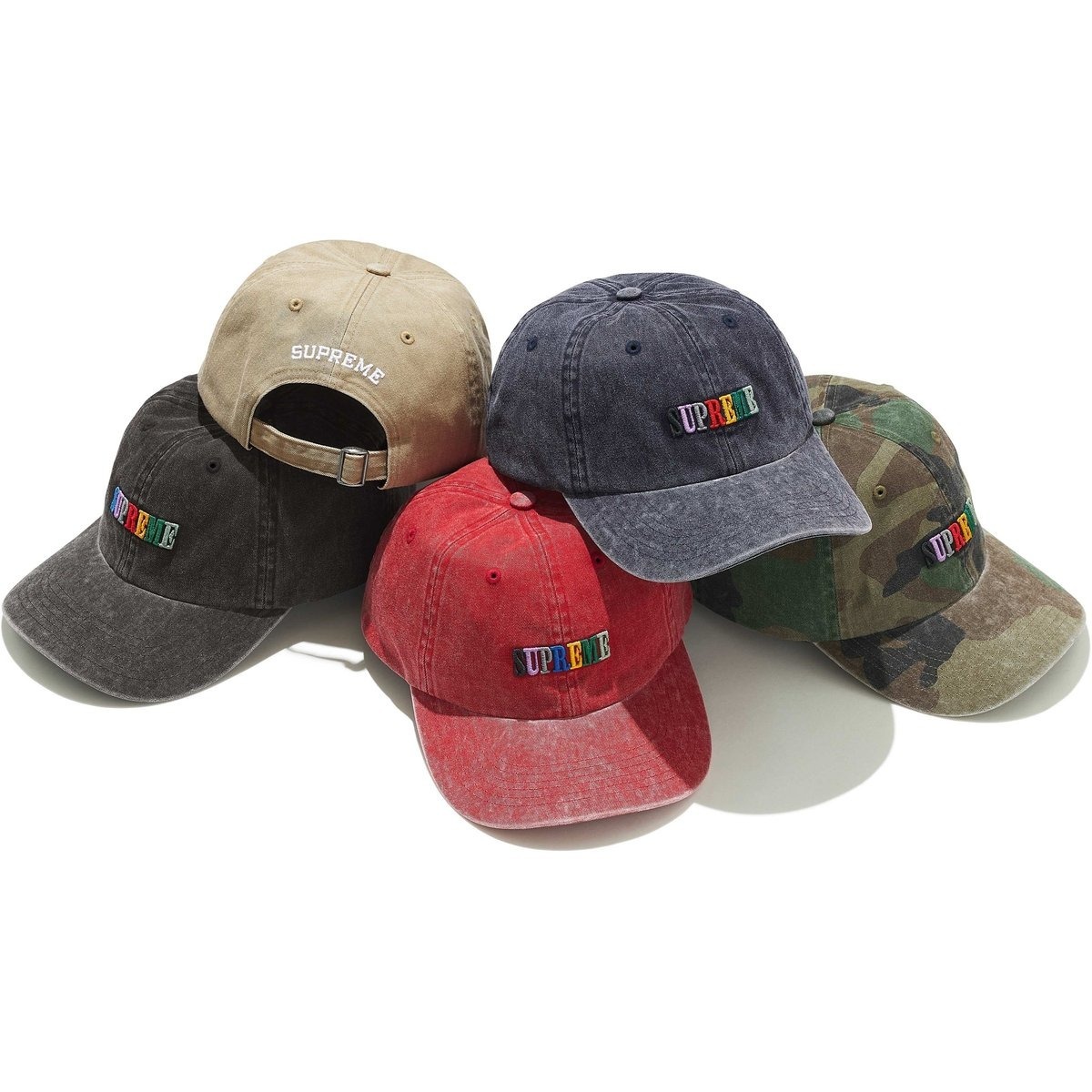 2025SS Supreme Pigment Dye 6-Panel LOGO 水洗老帽帽子6分割現貨