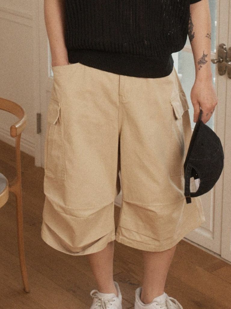 淨色工裝短褲 OUR ROOM-078P