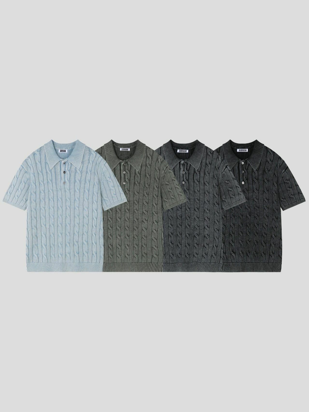 淨色暗紋短袖Polo Tee OUR ROOM-082T
