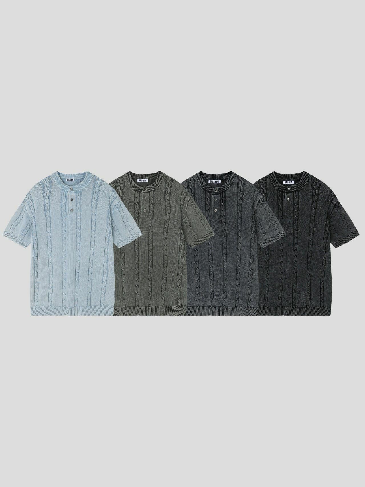 淨色圓領暗紋短袖Tee OUR ROOM-083T