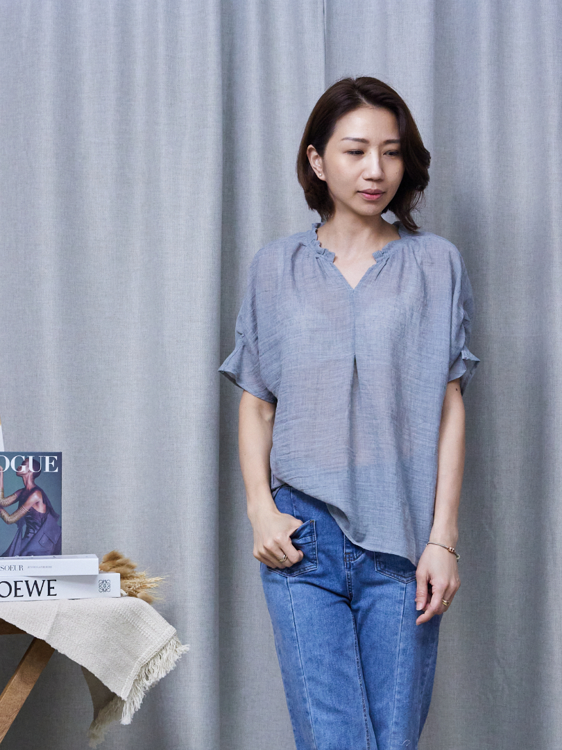 「剛剛好的清新感」棉紗立領襯衫 ⚡️搶現貨⚡️