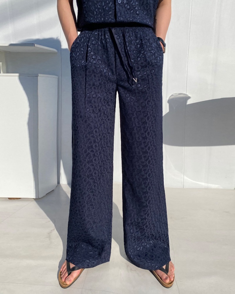 波特提花休閒喇叭褲