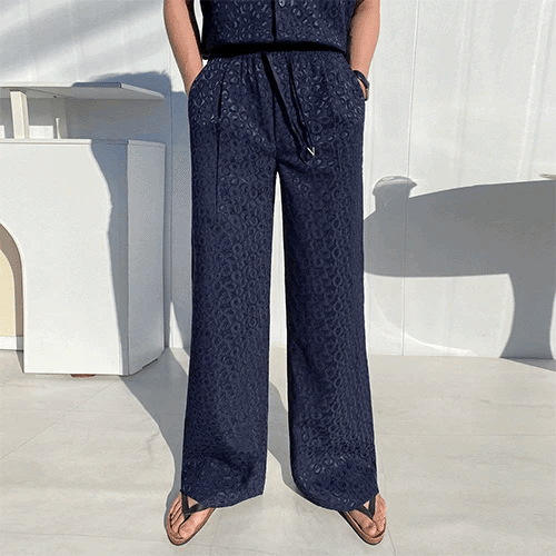 波特提花休閒喇叭褲