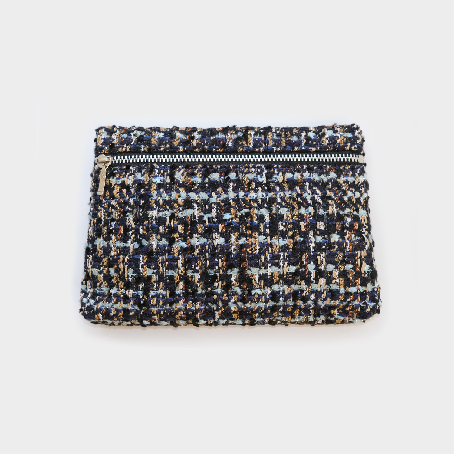 Small Makeup Tote - Blue & Navy