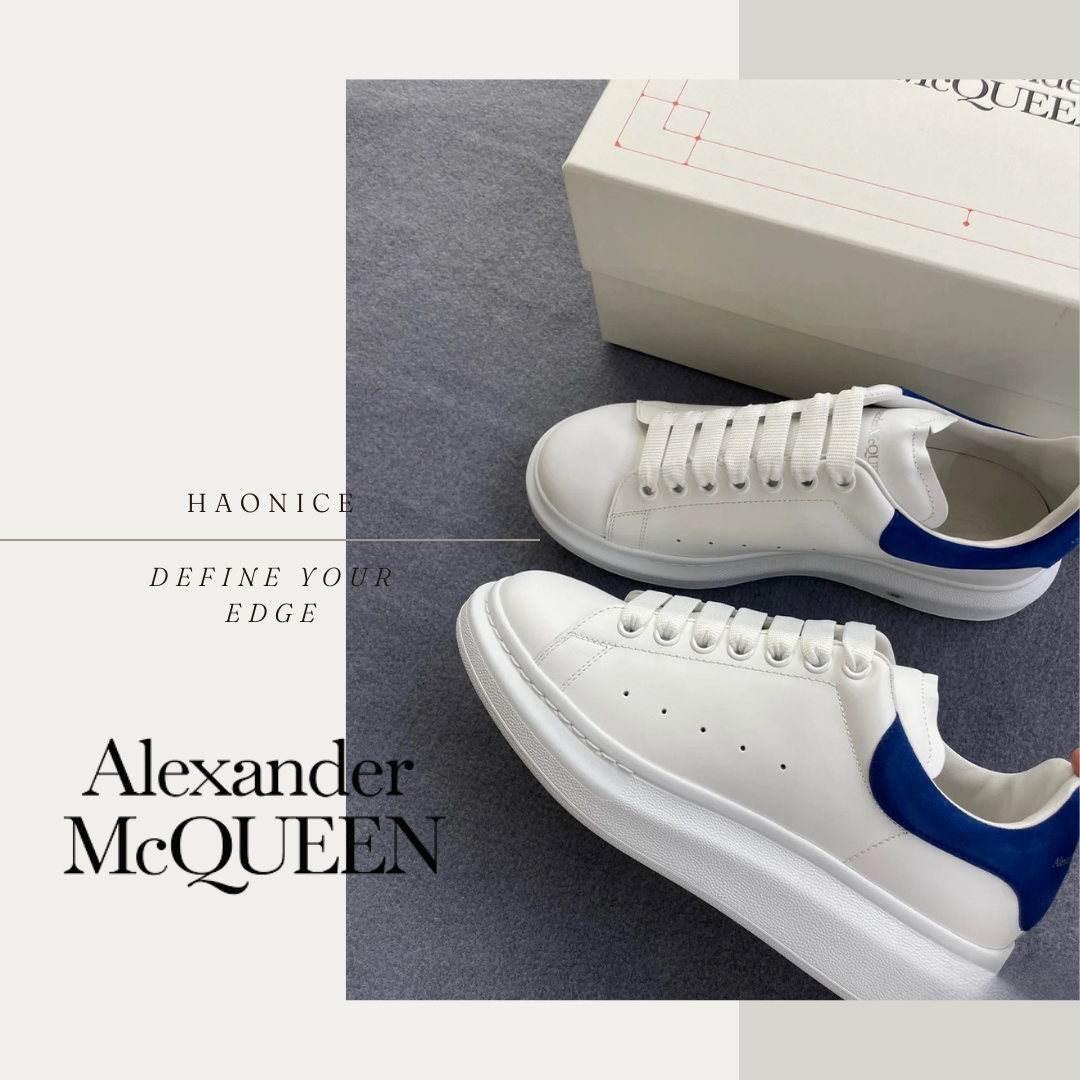 【HAO NICE】上海經銷商Alexander McQUEEN 法式時尚🇫🇷深藍尾巴logo低筒休閒鞋 小白鞋 板鞋