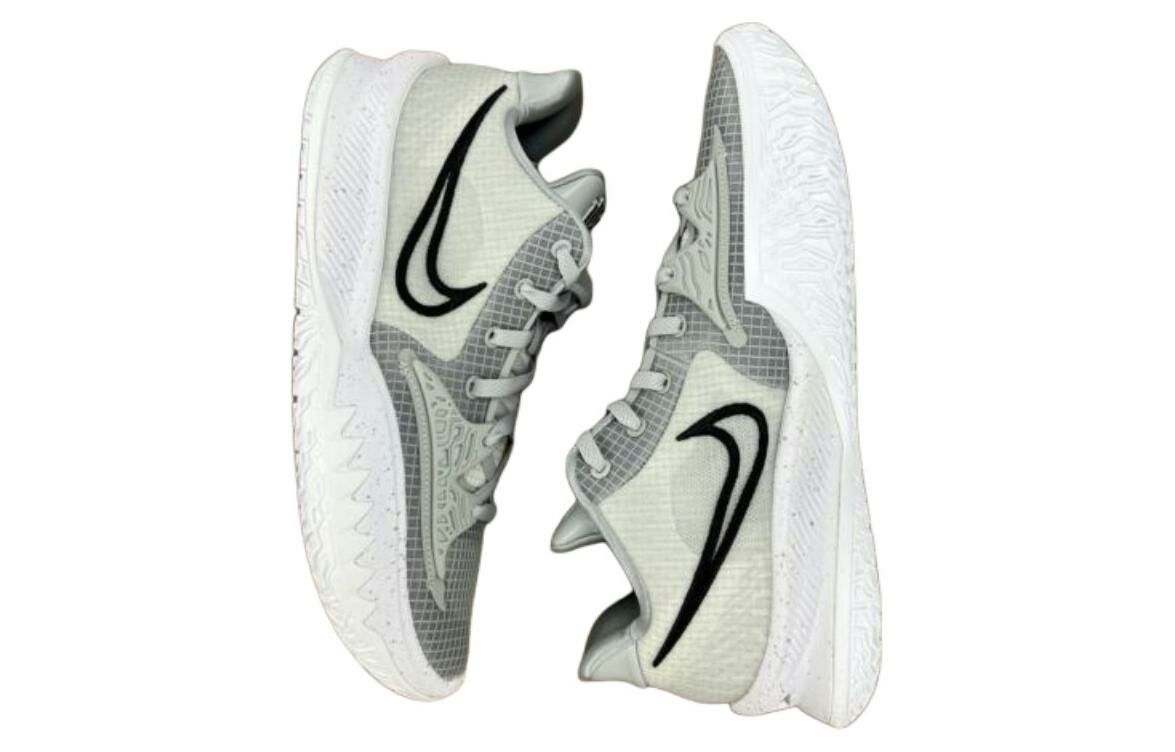 【代購】Nike Kyrie Low 4 TB PROMO Cushioning Anti-Slip Wear-Resistant Breathability Low-Top Basketball Shoes Unisex Silver Gray